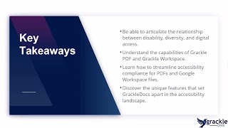 Webinar GrackleDocs Tools for Accessibility