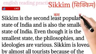 609,Sikkim ,english reading paragraph/English reading practice/how to read @Englishreadingpractice