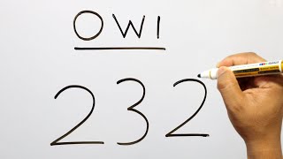 How To Draw An Owl With 2 3 2 Numbers | How To Draw An Owl Easy And So Simple | Bird Drawing Easy