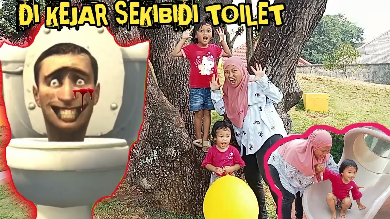 GAWAT SKIBIDI TOILET ADA DI TAMAN BERMAIN KEJAR KEJAR MIKHA DAN DEDE ...