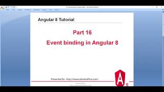 Part 16 : Event binding in Angular 8 | Angular 8/12 Tutorial