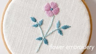 初心者の方も簡単！お花の刺繍メイキング動画｜刺し方のコツ｜flower embroidery