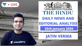The Daily Hindu News and Editorial Analysis | 25th January 2020| UPSC CSE 2020 | Jatin Verma