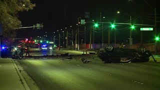One person dead, road closed after overnight Spring Valley crash