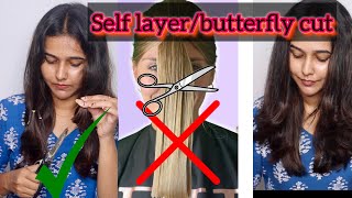 💇‍♀️ ഇതാണ് നിങ്ങൾ wait ചെയ്ത എന്റെ മുടിവെട്ട് |Professional self layer cut|#trending #hack #haircut