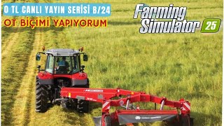 0 TL BAŞLANGIÇ SERİSİ 24.BÖLÜM ÇAYIR BİÇİMİ VE ÇİM KURUTMA VE SARMA İŞLEMLERİ FARMİNG SİMULATOR 25