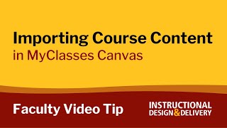 Importing Course Content