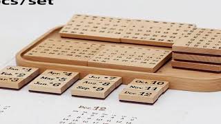 Yoofun 20 pcs/set Permanent Calendar Wooden Rubber Stamps for Junk Journal Planner Scrapbooking Deco