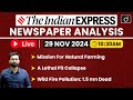 LIVE Newspaper Analysis | 29 November 2024 | The Indian Express | Drishti IAS English