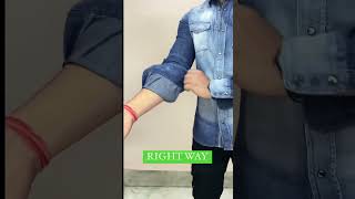 Best Hack To FOLD SHIRT Sleeves | Shirt ki Sleeves Aise Fold Karo #shorts #shirts #shirthack