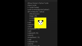 Draw Panda In Python Turtle With Code | awesome python turtle codes |#panda python turtle #ajcoding