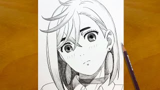 Anime Sketch | How to Draw Ayase Momo from Dandadan | Step-by-Step Pencil Art