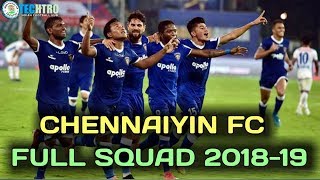 HERO ISL 2018-19 CHENNAIYIN FC SQUAD