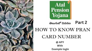 HOW TO FIND PRAN NUMBER | ATAL PENSION YOJANA TELUGU | #PRAN_CARD #DIGITAL_PRAN_CARD