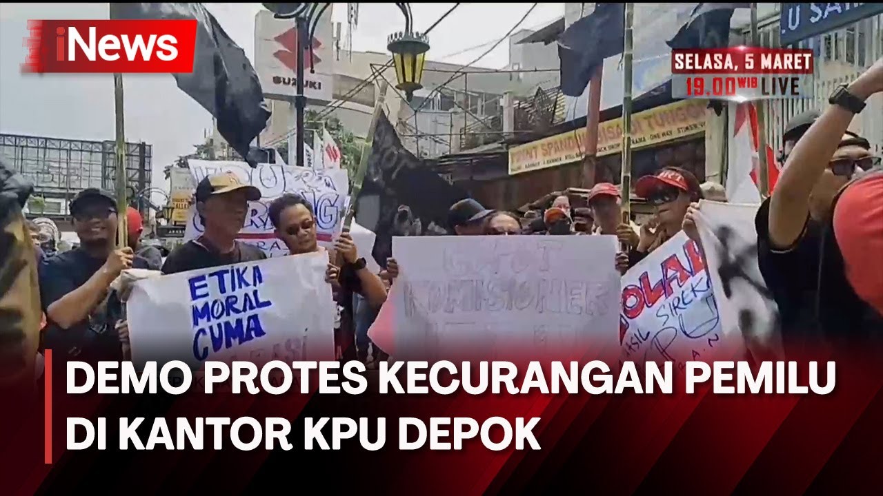 Sejumlah Massa Demo Protes Kecurangan Pemilu Di Kantor KPU Depok ...