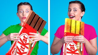 RICH GIRL VS POOR GIRL CHOCOLATE FOOD CHALLENGE! Rich vs Broke Mukbang | Funny Situations by Kaboom!