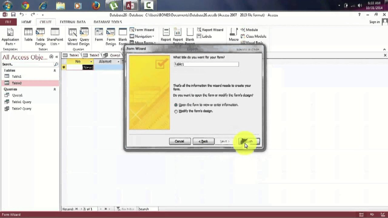 Tutorial Membuat Form Database Microsoft Access 2013 Youtube