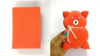 How To Make Sponge Teddy Bear | DIY | Best Out Of Waste | Easy Teddy Bear Craft