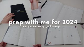 ✨ Prep with me for 2024!! | muji planner, planner setup and goal setting