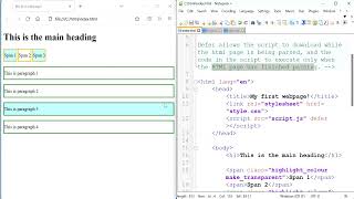 JavaScript 2: From internal to external JavaScript, innerHtml, and the defer attribute.