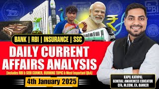 4th January 2025 Daily Current Affairs | RBI Corner | Trending Geo-Political Issues | Kapil Kathpal