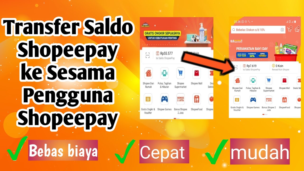 CARA TRANSFER SALDO SHOPEEPAY KE SESAMA PENGGUNA SHOPEE | Bebas Biaya ...