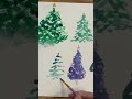 Simple Watercolor Tree | Watercolor Painting Techniques  #christmas #shorts