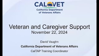 CalTAP | Veteran and Caregiver Support | 11-22-2024