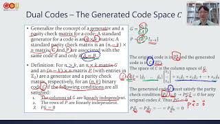 Lec65 應用數學-線性代數 Dual Codes-The generated Code Space C、Dual Codes-The Same or Equivalent Code