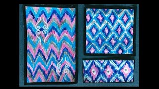 Diy home/wall decor  Ikat patterns with color Part- 3