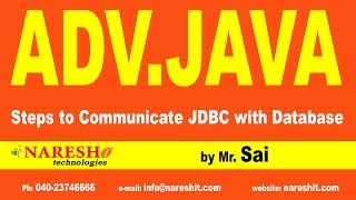 Steps to Communicate JDBC with Database Part 2 | Advanced Java Training Tutorial | Mr. Sai