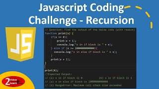 Javascript Coding Challenge : Find Code Output (Concept - Recursion) - Episode 9