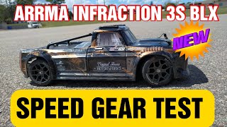 NEW RC TRUCK ARRMA INFRACTION 3S BLX SPEED PINION SPEED TEST