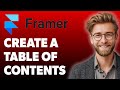 How To Create A Table Of Contents For Cms Collections In Framer. [2025 Guide]