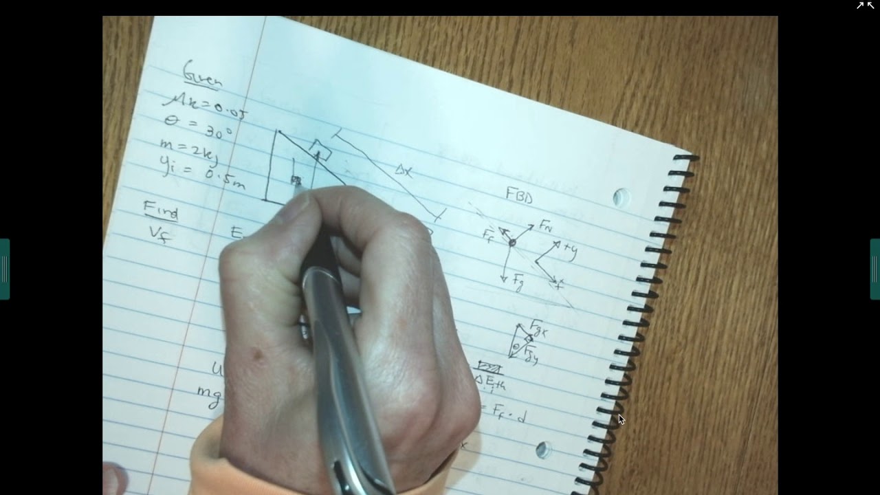 General Physics: Block Sliding Down Incline With Friction - YouTube