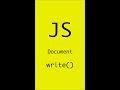 #6 document.write() | JavaScript | Frontend | Take it easy #shorts