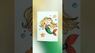 Little mermaid  drawing and painting| how to draw little mermaid by colorful chronicles