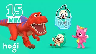 🦖 Dinosuar vs. Hogi 🦔｜Kids Play｜15 min｜Compilation｜Hogi Hogi｜Hogi Jingle｜Hogi Pinkfong