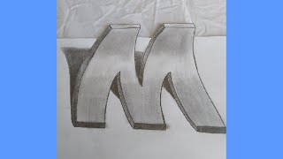 drawing art: how to draw the letter M in 3D | pencil drawing | great trick art