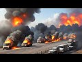 13 Minutes Ago, Dozens of Russian Trucks Carrying 700 Tons of Ammunition Were Blown Up in Ukraine