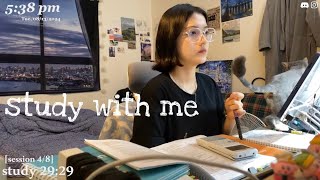 LIVE study with me/ 스터디윗미📚/ pomodoro 60-10/ 천둥,빗소리asmr