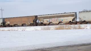 2/22/25 lsrc 6355 6302 southbound willard with a grain train