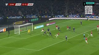 Aron Dønnum goal Norway vs Scotland Highlights Qualifying EURO 24