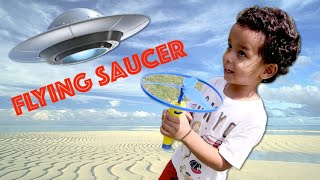 Amazing flying saucer flying so high in the sky