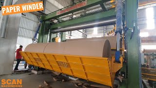 Paper Machine Rewinder | Two Drum Winder | Kraft Paper Deckle 4200mm | Scan Machineries Rewinder |