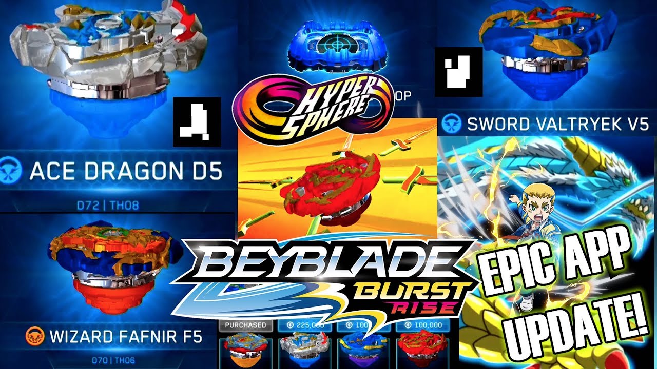 BEYBLADE BURST RISE EPIC APP UPDATE SWORD VALTRYEK +FAFNIR HYPERSPHERE ...