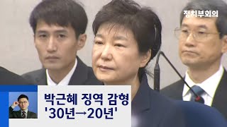 박근혜 '국정농단·특활비' 징역 20년 선고···10년 감형 / JTBC 정치부회의