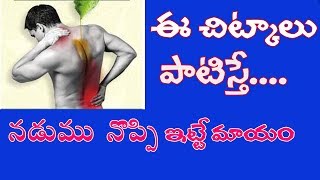 Best Ayurveda Treatment and remedies for Back pain- ఈ చిట్కాలతో మీ నడుము నొప్పి ఇట్టే మాయం