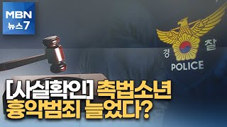 [사실확인] 촉법소년 흉악 범죄 최근 늘었다? [MBN 뉴스7]