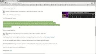 Dynamic Audio Player shortcodes